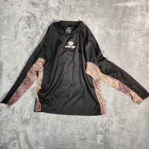 Mossy Oak Green/Black Tree Camo Dry Tech Long Sleeve Shirt Size XL